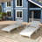 Outdoor Solid Wood Lounge Chair With Wheels, Adjustable Reclining Angle Single Beach Chair For Patio/Seaside/Pool (Set Of 2)-2137344730
