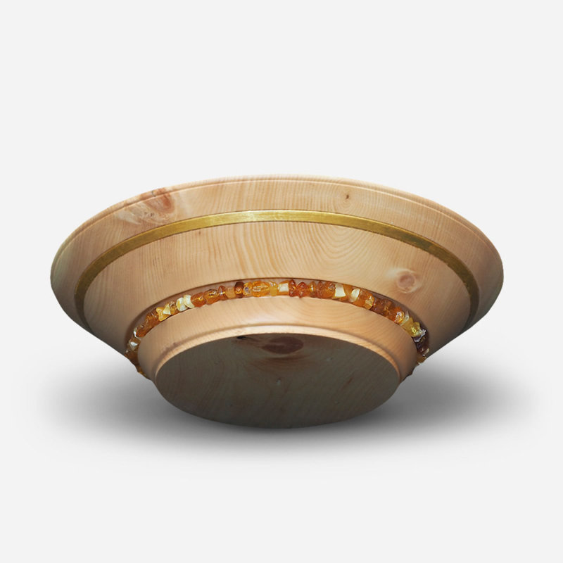 Manara 3 Piece Serving Bowl Set, 1, Brown/Amber Gold, 7.28"