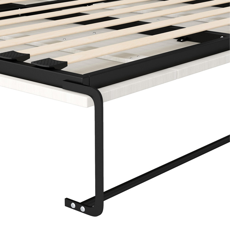 Lit double avec bureau et rangement noir et blanc pour la décoration de la chambre à coucher, noir et blanc