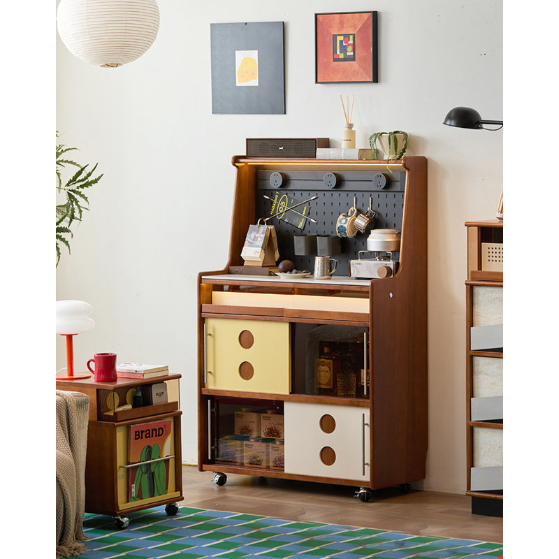 Garde-manger mobile de 35,4 pouces en buis massif