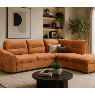 Canapé-lit modulaire avec méridienne Hudson, beige
