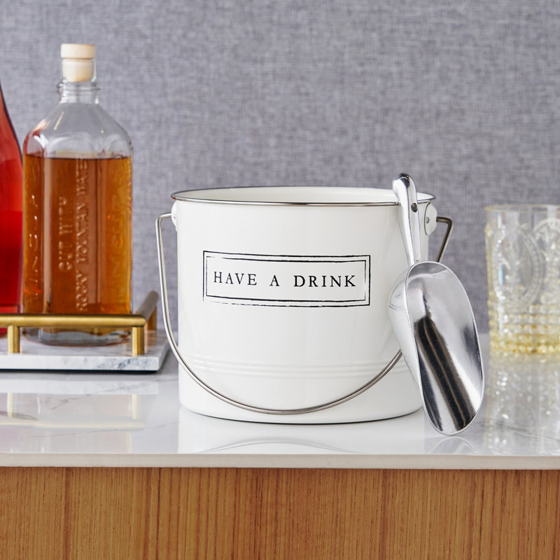 "Have A Drink" Ice Bucket And Scoop By Twine