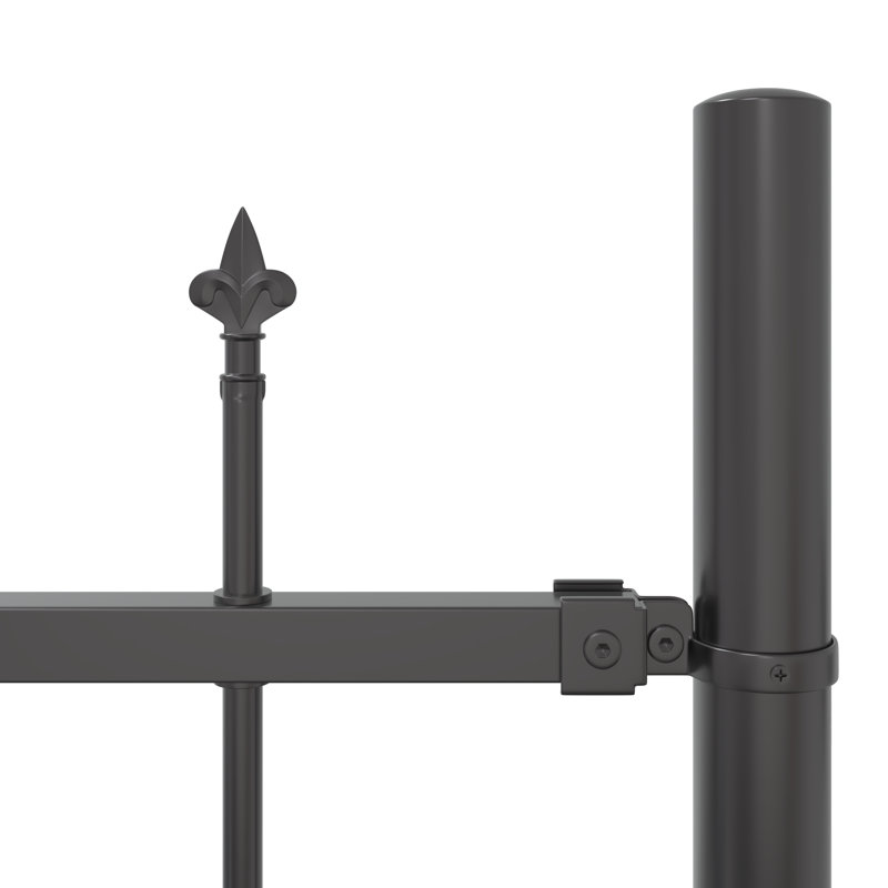 170 cm W Steel Fence Panels Fencing, Grey, 125cm H x 170cm W