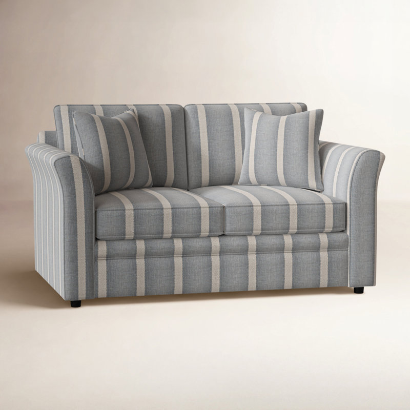 Northfield Sofa, Light Blue and White Stripe; 0256-54
