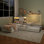 Lit simple en L avec lit gigogne et tiroir en forme de L, lit plateforme en coin bas 3-en-1 avec bureau intégré et éclairage à DEL, blanc