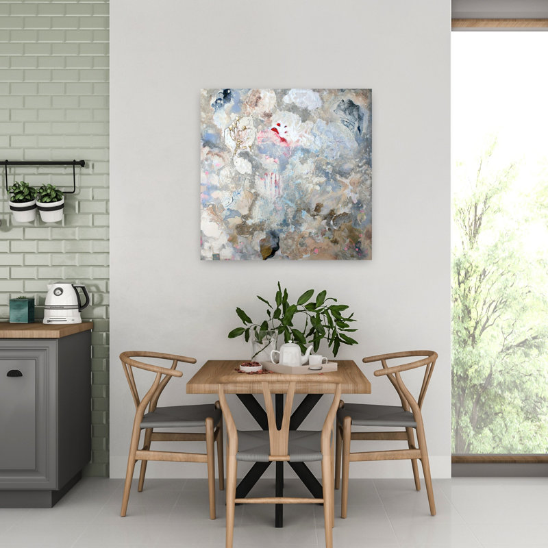 Contemporary Art Romantic Abstract Contemporary Flower Landscape Wall Art 1 Piece Wrapped Canvas Wall Art
