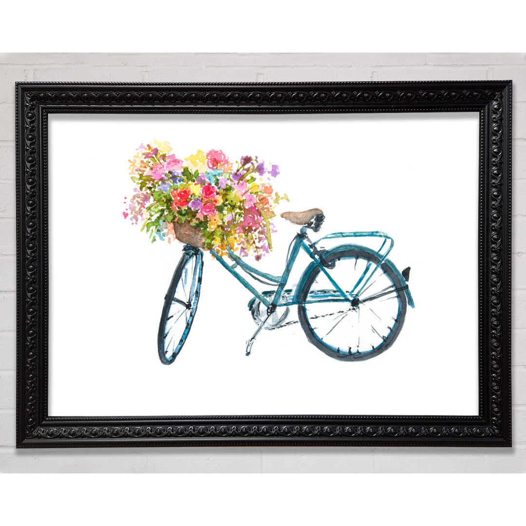 Blumen auf einem Fahrrad - Einzelne Bilderrahmen Kunstdrucke