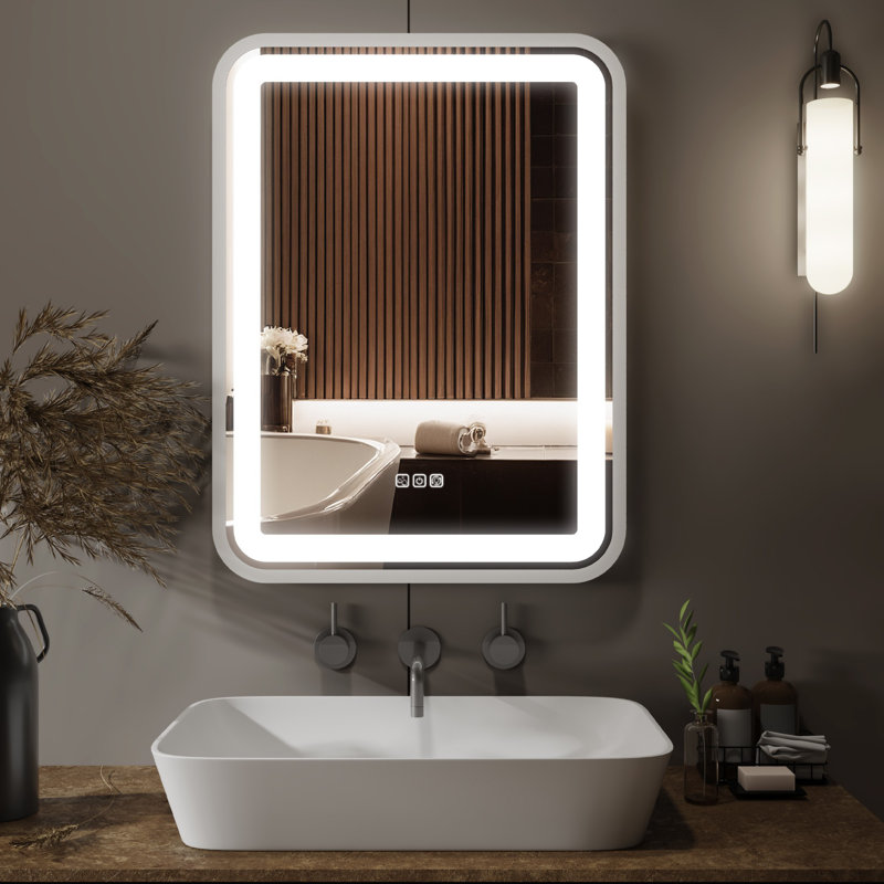 Miroir de salle de bain à intensité variable avec lumière DEL
