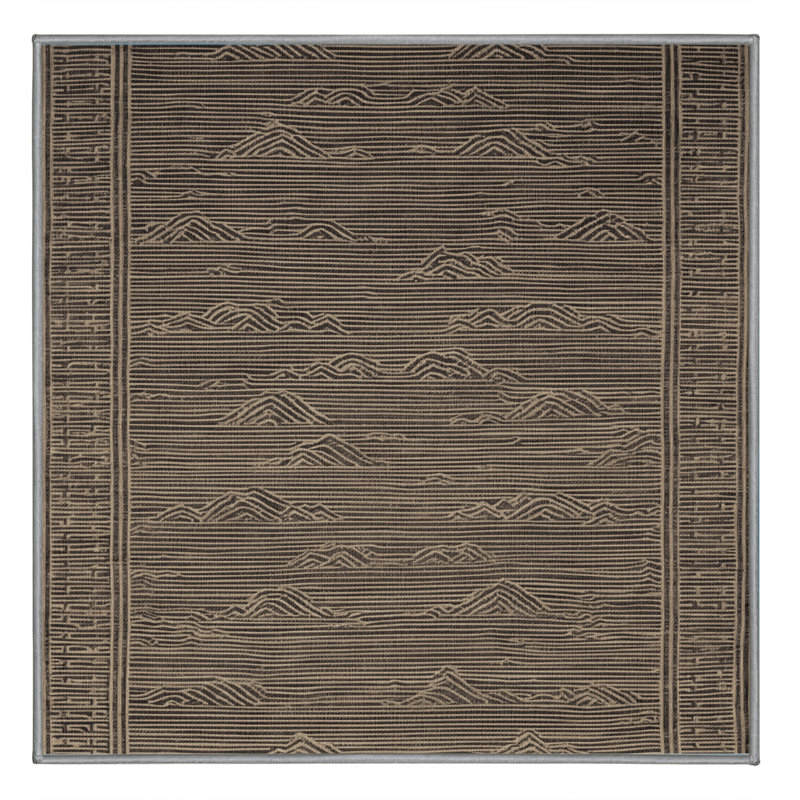 Tapis gris art déco lavable à la machine, Carré 3 pi