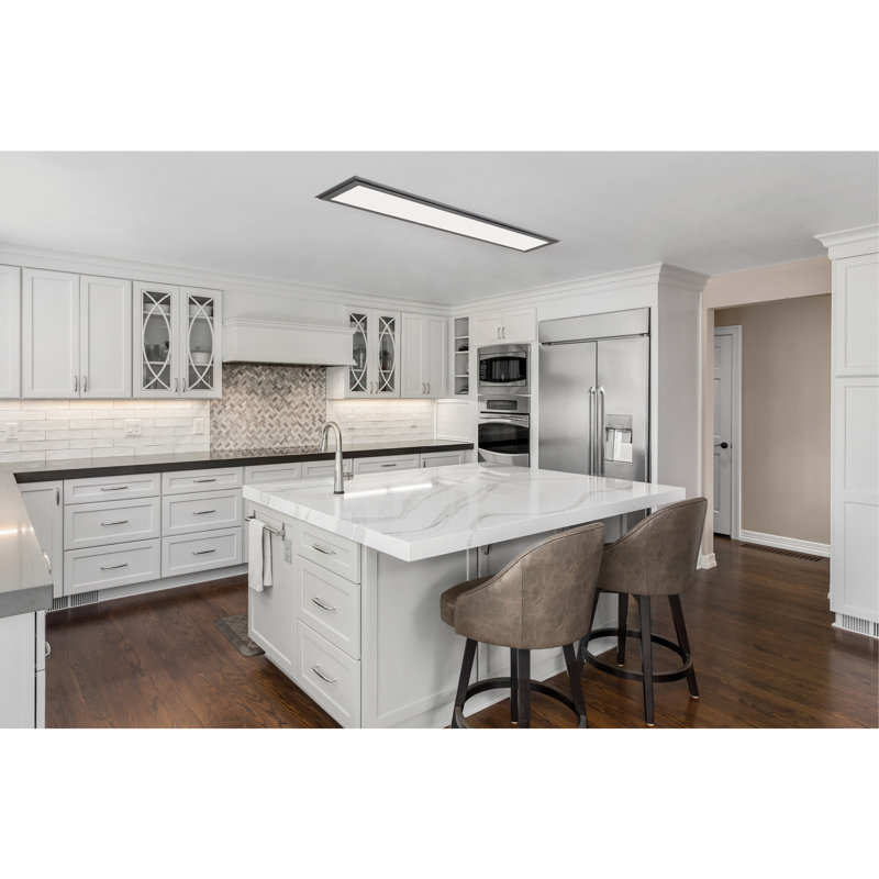 Capps Dimmable Rectangle Flush Mount, Grey
