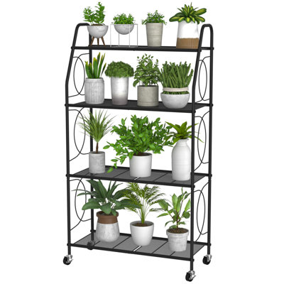4 Tier Plant Stand With Wheels by Latitude Run