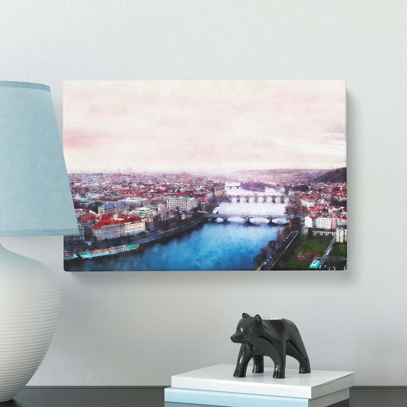 Prague Czech Republic Skyline - Wrapped Canvas Print, 60cm H x 91cm W x 4cm D