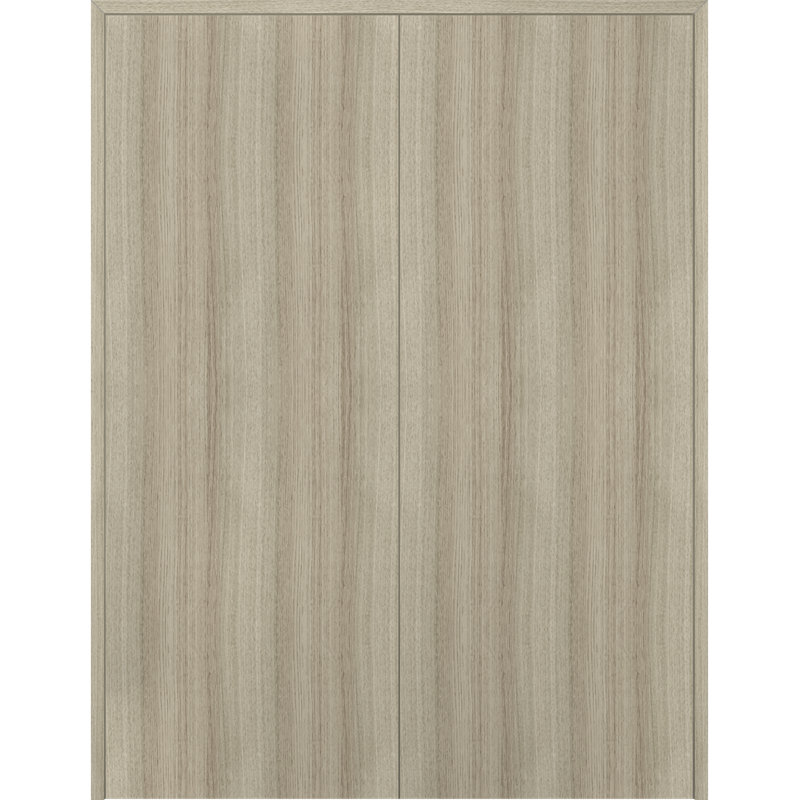 Porte double à panneaux en bois manufacturé Optima, Shambor, L 55,5 po x H 79,37 po, Réversible