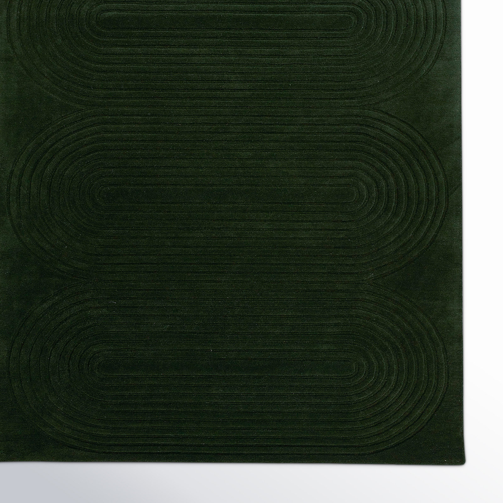 Tillie Hand Tufted Wool Green Rug, Runner 2'6" x 8'