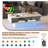 LED Coffee Table with Storage, Modern Living Room Table with 2 Drawers