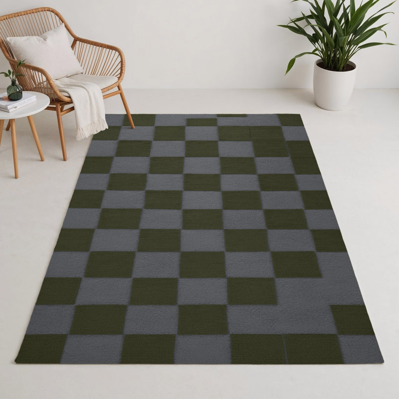 Tapis d'intérieur et d'extérieur à carreaux brun, Rectangle 9 pi x 12 pi