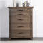 Mobilier de chambre à coucher à panneau à 5 tiroirs de style transitionnel avec finition brune et commode à 1 tiroir