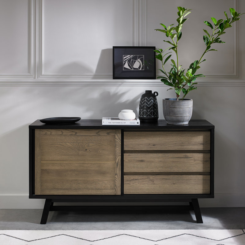 Debhora 160cm Sideboard, Weathered Oak/Peppercorn