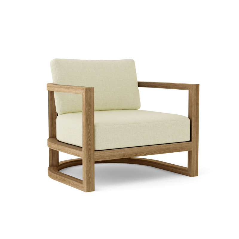 Junus Outdoor 4 - Piece Teak Conversation Set, Canvas Natural