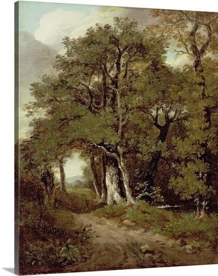 «A Wooded Path» par John Constable, reproduction d'art, H 30 po x l 24 po x P 1,25 po, Toile
