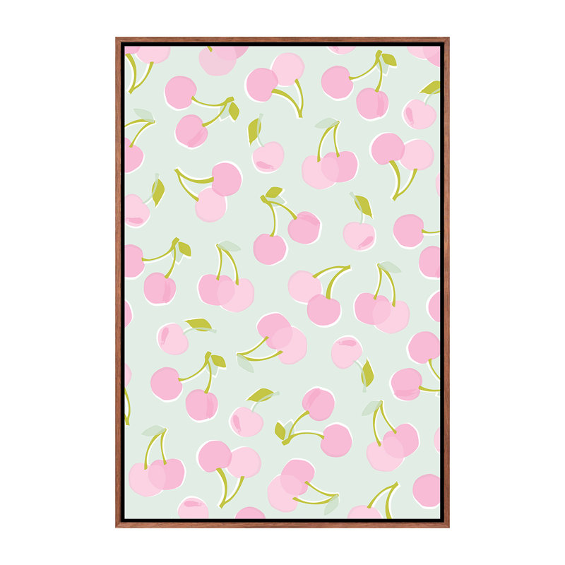 «Fruit Fizz II» par Angela Nikeas - impression d'art graphique, H 60 po x l 40po x P 1,5 po, Toile avec cadre en bois brun