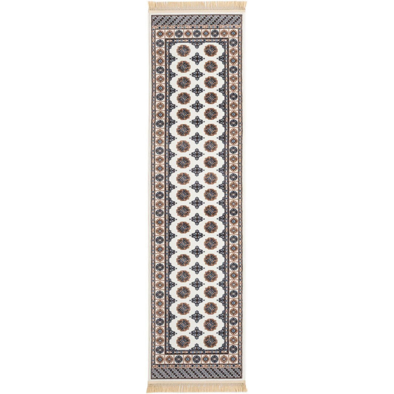 Tapis traditionnel Hinshaw de couleur ivoire, Tapis de couloir 2 pi 7 po x 10 pi