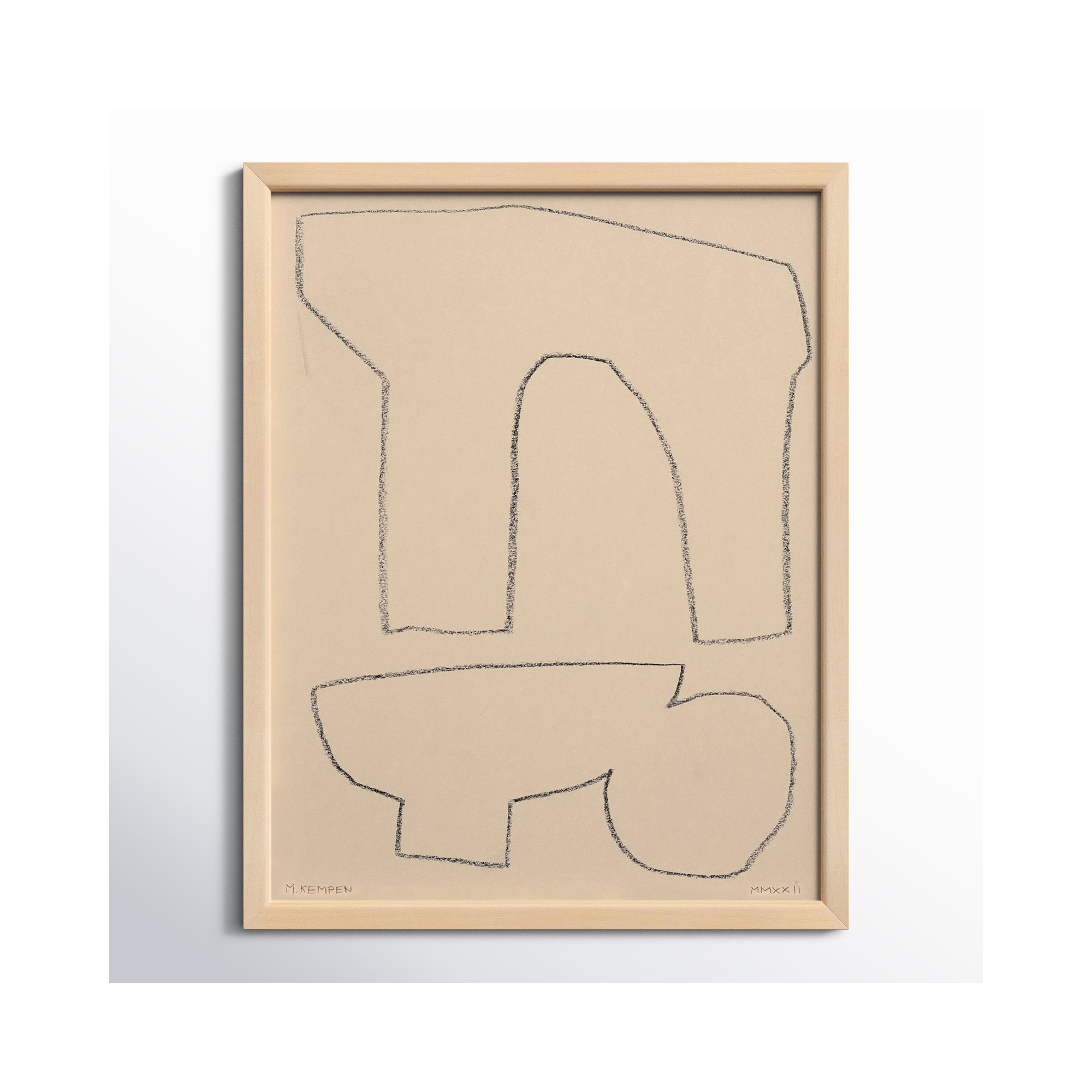 Outlines 2 by Michael Kempen, 30" W x 38" H, Maple Framed