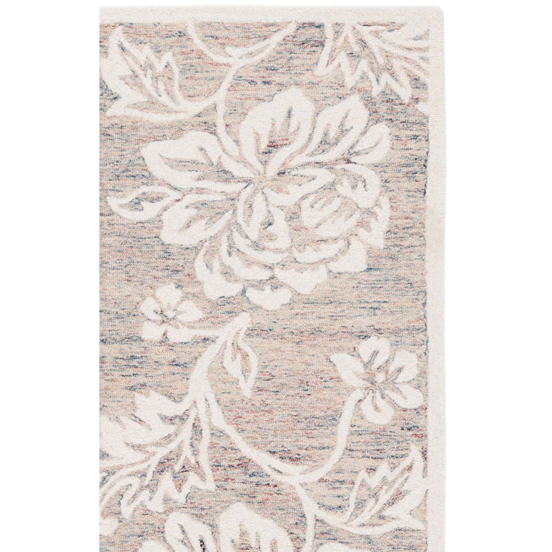 Victorene 757 Hand Tufted Wool/Cotton Floral Indoor Use Only Rug in Gray/Ivory, Rectangle 8' x 10'