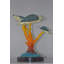 Statue en bronze de trois tortues Cheriton nageant autour de coraux - Taille: L 17 po x l 15 po x H 19 po