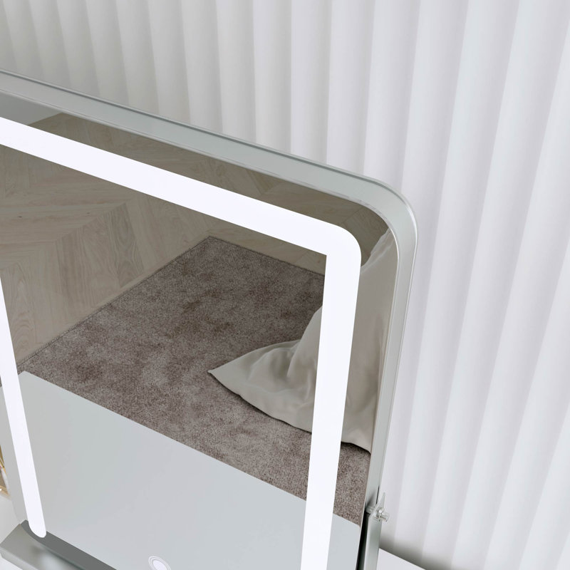 Mia Rectangle Mirror, Silver