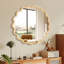 Miroir de meuble-lavabo en bois massif avec miroir ondulé en bois naturel 42 po x 42 po pour salle de bain, chambre à coucher, salon, salle à manger, vestiaire, vestibule-118088251-118088249