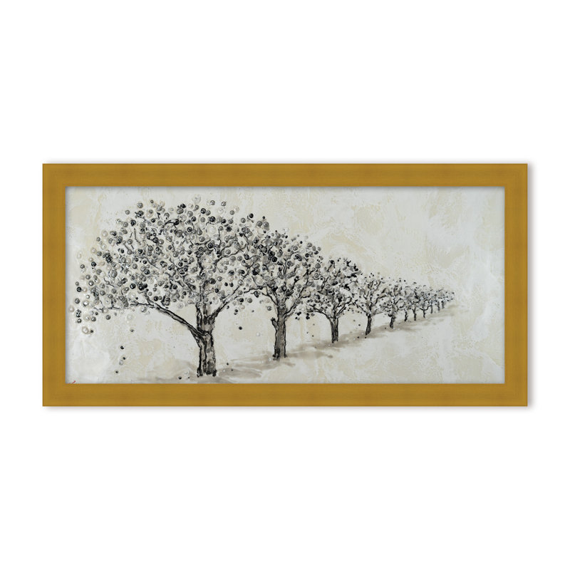 Nature Inspired "Echoes of the Forest" Canvas Wall Art By Karen Biery, 8" H x 16" W, Framed Print, Beige