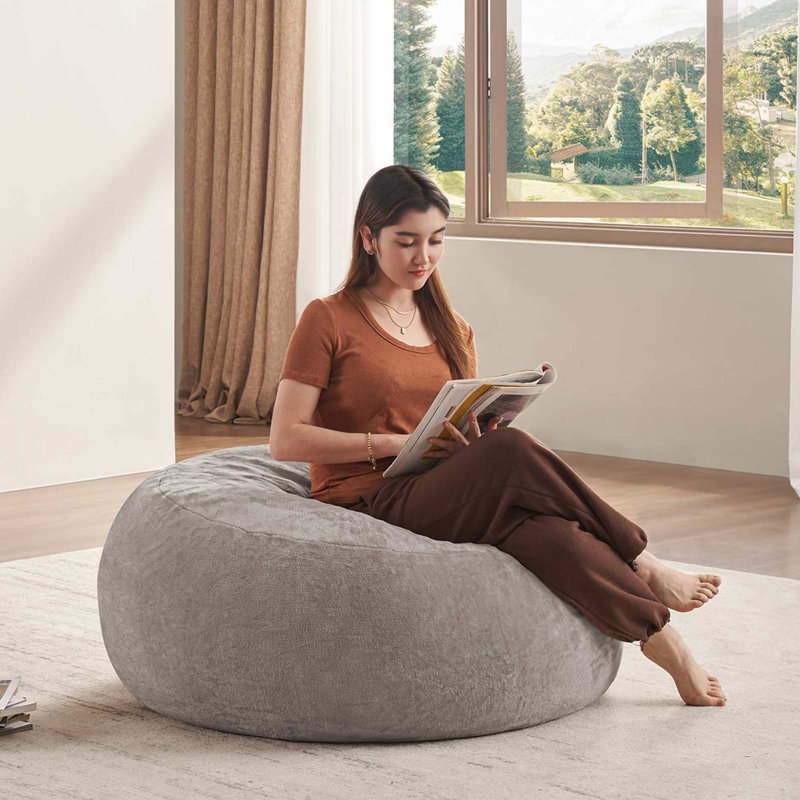 Fauteuil à billes en mousse à mémoire de forme avec housse en flanelle amovible