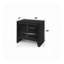 Table de chevet moderne noire avec 2 tiroirs de rangement et plateau coulissant - Table de chevet contemporaine en bois
