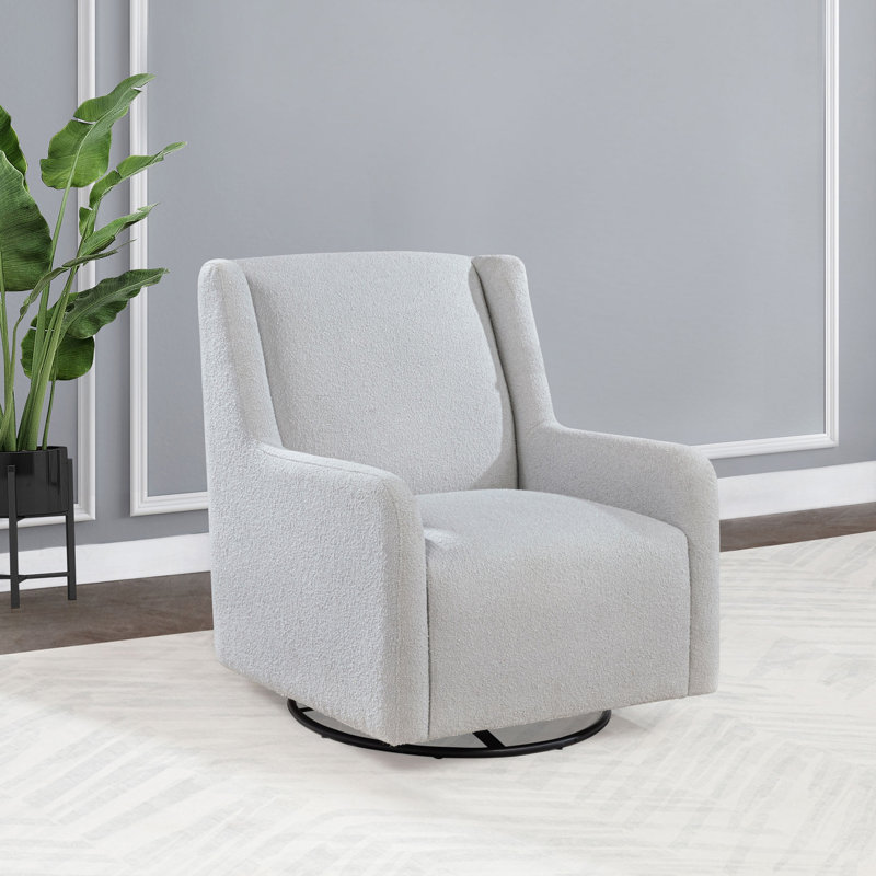 Latitude Run® Omari Dove Grey Upholstered Swivel Glider - Wayfair Canada