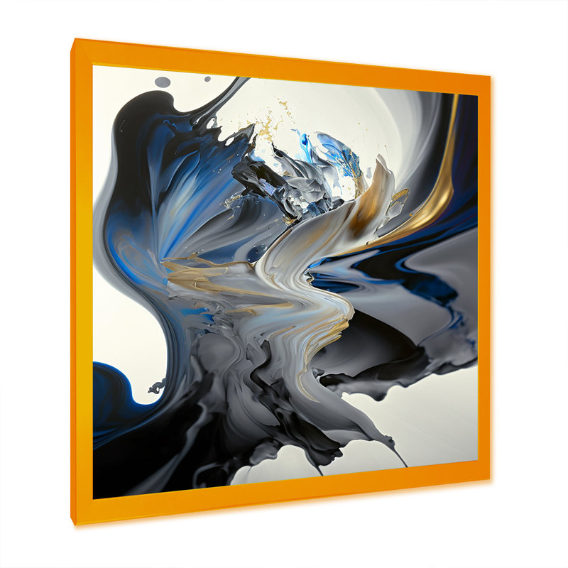 Bright Blue Smooth Abstract I - Abstract Spirals, art mural, H 36 po x l 36 po x P 1,5 po