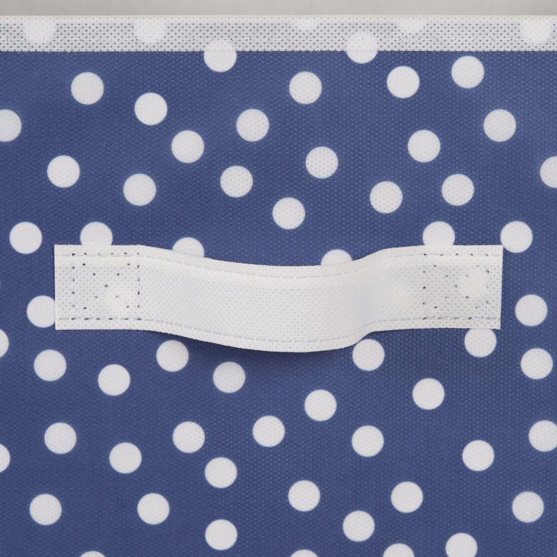 Ensemble de cubes en tissu français à petits pois, Bleu, H 11 po x l 11 po x P 11 po
