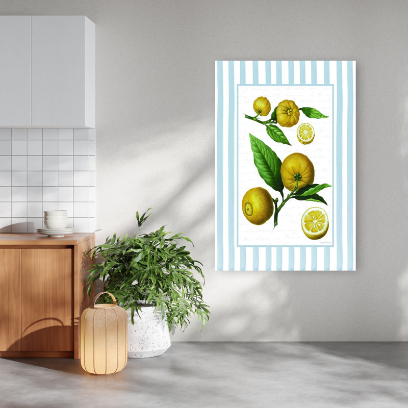 Lemon Study Vintage Abstract Fruit Landscape Wall Art Print, 152.4cm H x 101.6cm W