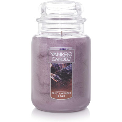 Bougie en pot parfumée lavande séchée et chêne