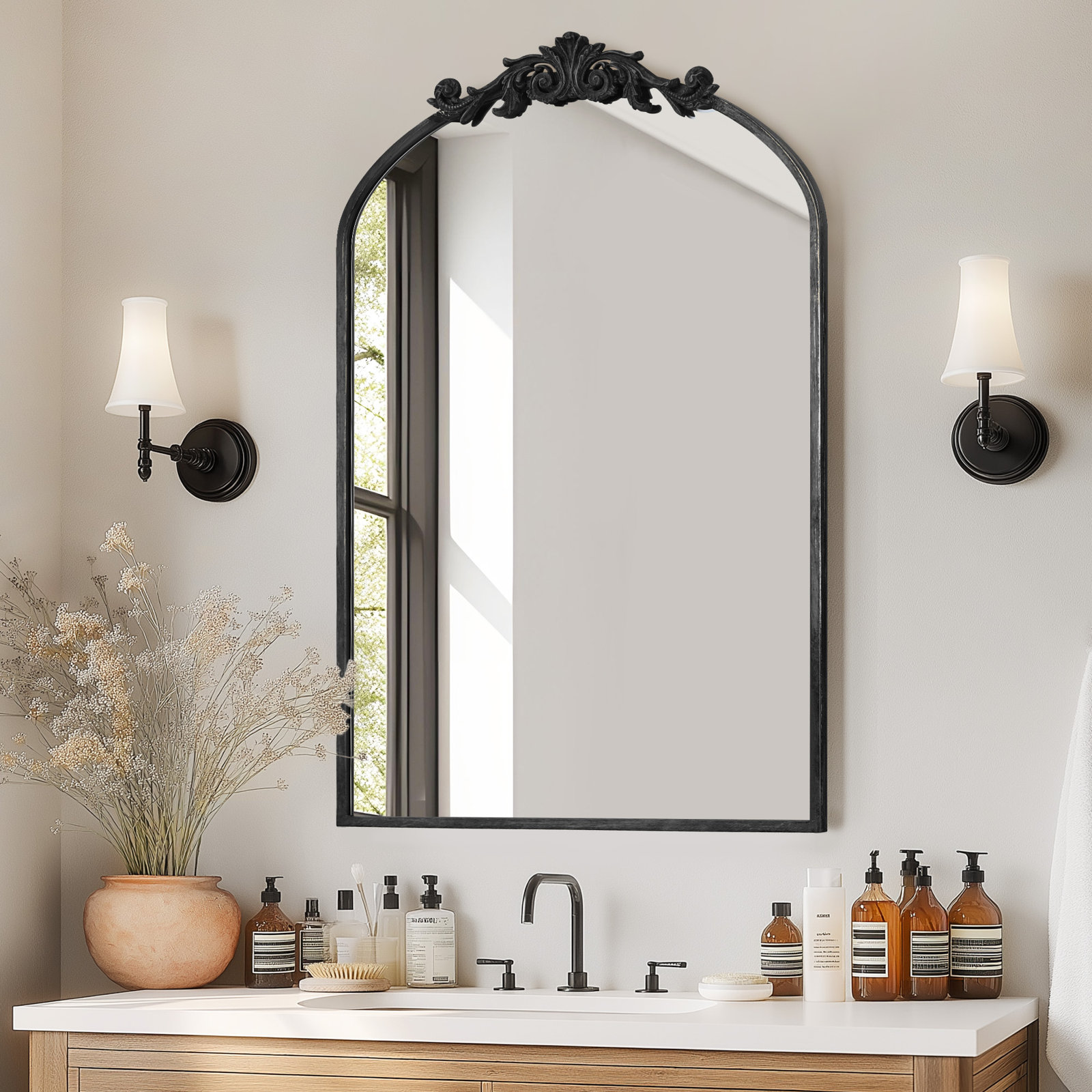 Voijin Recessed Medicine Cabinet, Antique Black