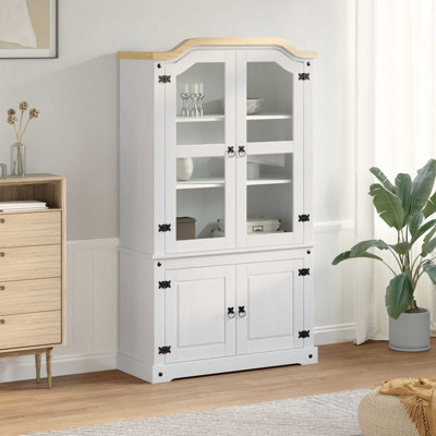 Solid Wood 103.5 cm W Display Cabinet