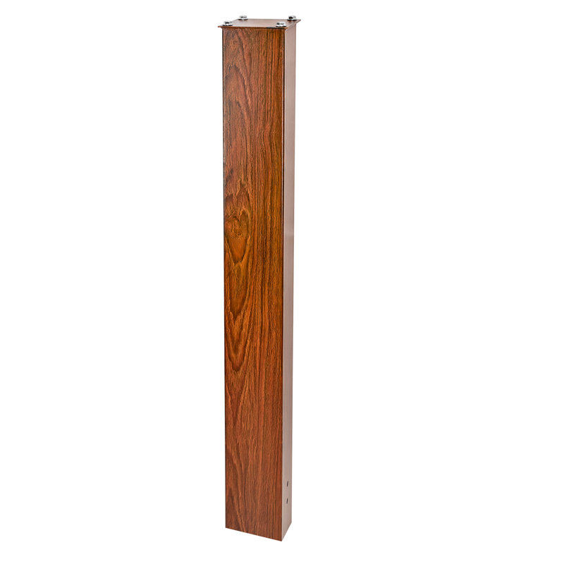 Wood Grain Heavy-Duty Galvanized Steel Mailbox Post