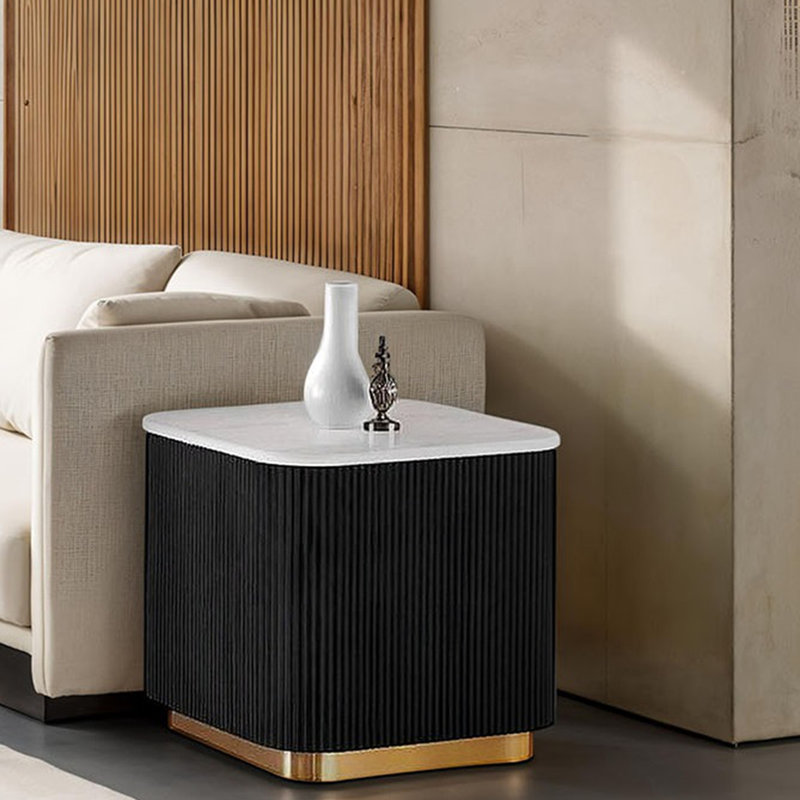 Table de bout carrée 1 pièce de style contemporain