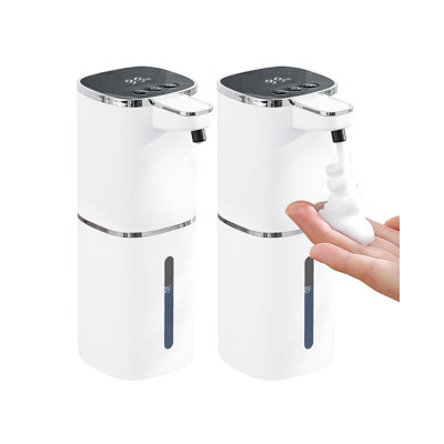 Distributeur automatique de savon moussant, paquet de 2, imperméable, sans contact (blanc)