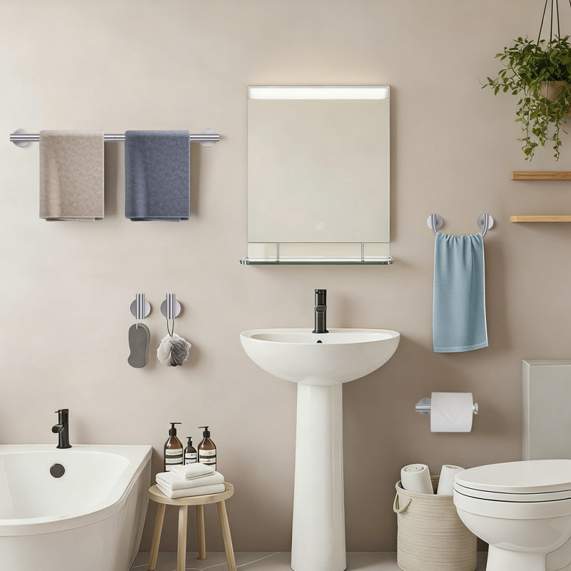 Ensemble de 5 porte-serviettes de salle de bain, Brushed Nickel