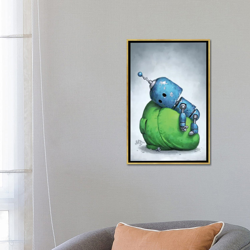 Pile faible par Matt Dixon-impression, Pas de tapis, H 26 po x l 18 po x 1,5 po, Toile encadrée d'or