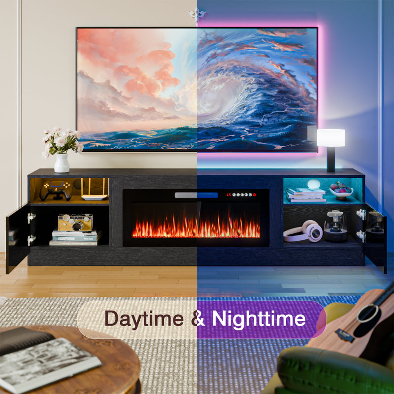 Alazik 80 Inch Fireplace Tv Stand With Fireplace