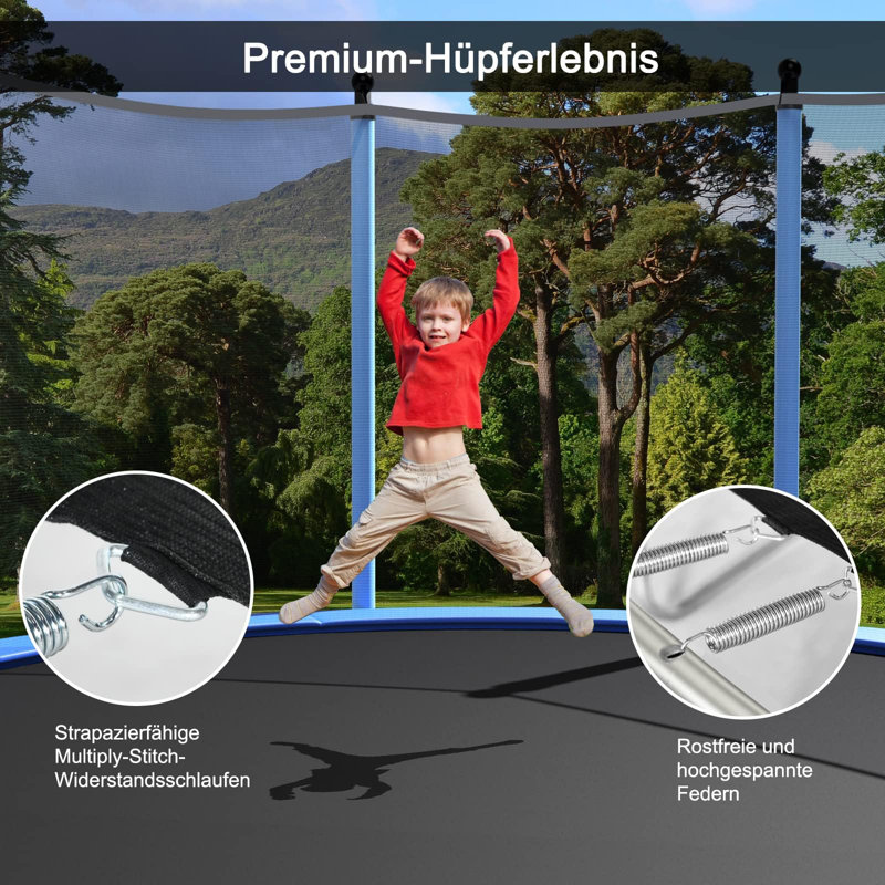 McFall 243.84cm D Octagon with Safety Enclosure Backyard Above Ground Trampoline