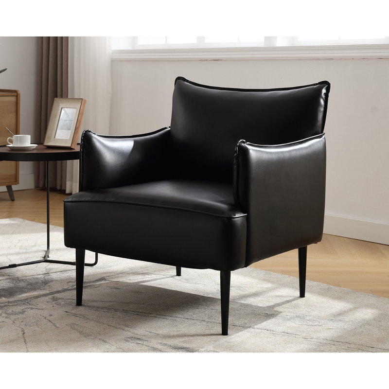 Chaise d'appoint de 29,75 po de largeur, Similicuir noir