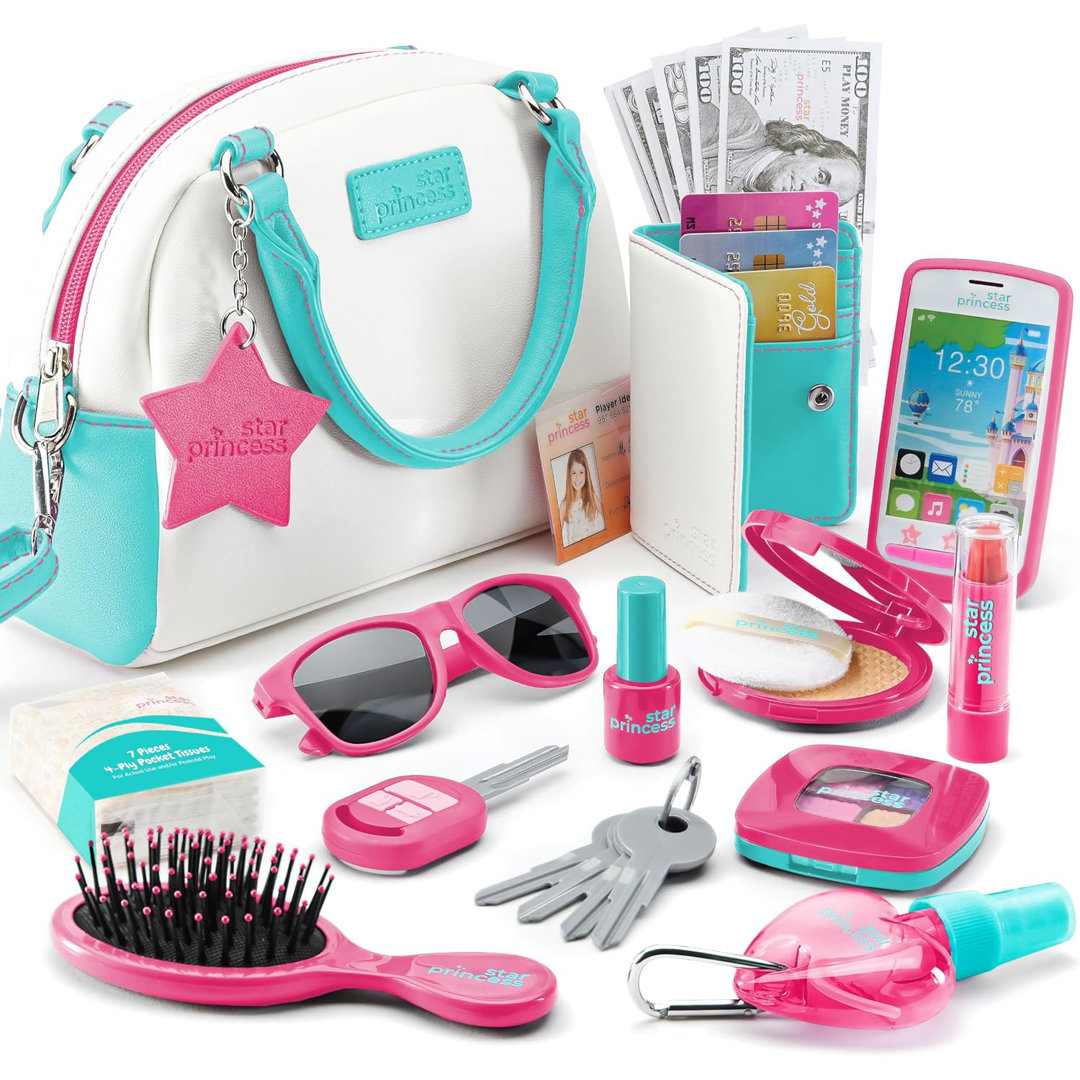 Star Princess Play Purse with Makeup and Accessories for Little Girls Gifts Stargo